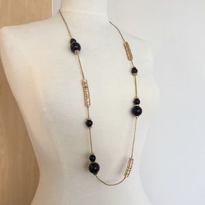 Charming Charlie Black and Goldtone Necklace